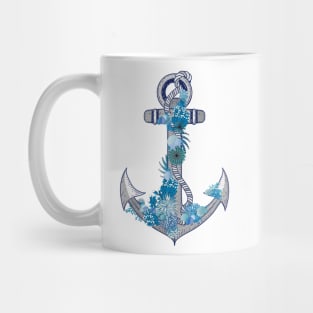 Anchor of a ship with corals and shells Mug